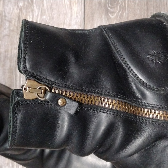Fly London Black Leather Lined Zip Moto Ankle Boots. Size 10.5 - Picture 10 of 14